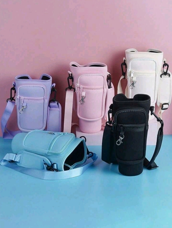 Handbags - Compact Crossbody Bottle Bag - Bl